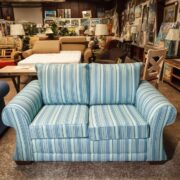 Loveseat Sofa Sets | Blue Pinstriped Loveseat