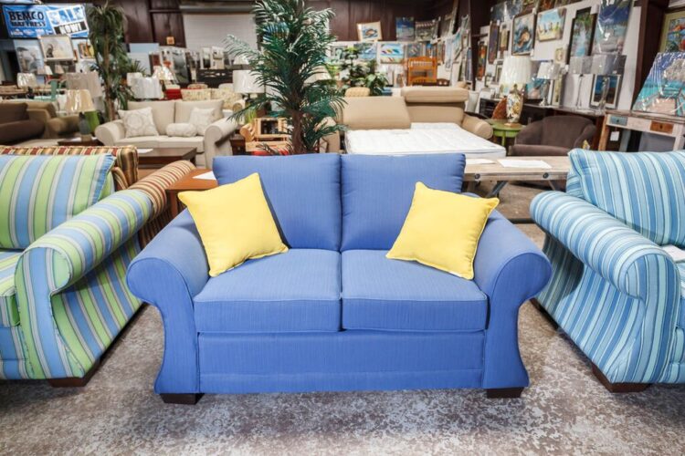 Loveseat Sofa Sets | Blue Commercial Loveseat
